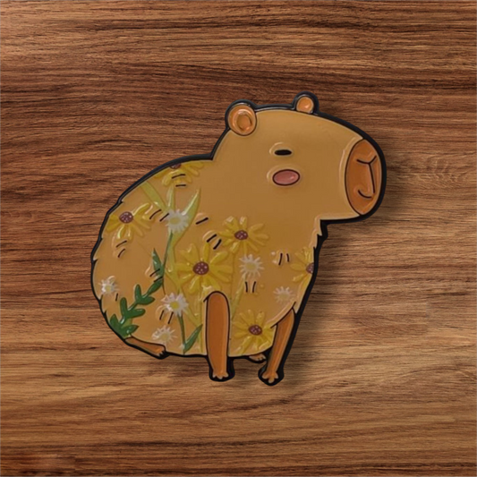 Capibara con flores